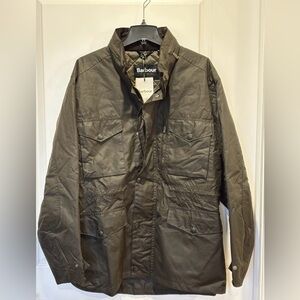 NWT Barbour Sapper XL Olive Green Wax Jacket Men's Field Rain Coat Classic Hood